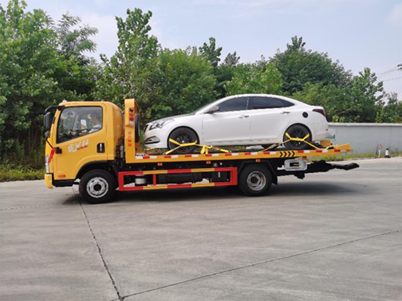 國六藍牌解放一拖二清障車